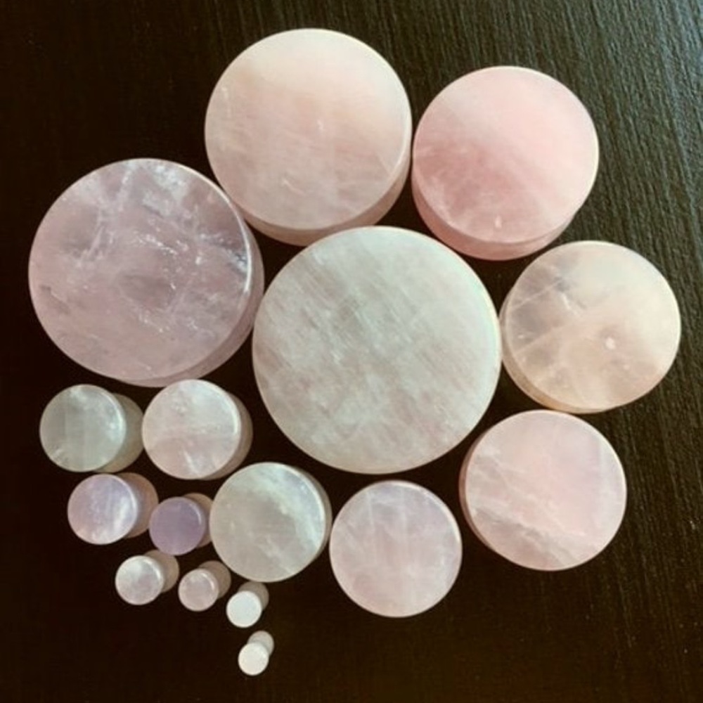 Rose Quartz Plugs- never worn